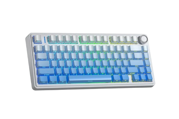 BÀN PHÍM CƠ GAMING CÓ DÂY 3 MODE AULA F75/ F75 PRO (Trắng + xanh dương gradient - Seiya/Star Vector switch) F7503