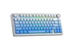 BÀN PHÍM CƠ GAMING CÓ DÂY 3 MODE AULA F75/ F75 PRO (Trắng + xanh dương gradient - Seiya/Star Vector switch) F7503