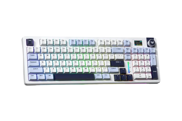 BÀN PHÍM CƠ GAMING CÓ DÂY 3 MODE AULA S98 PRO(Xanh dương + trắng + tím đậm/ Paleo dust switch/ Pin 4000mAh) S9805