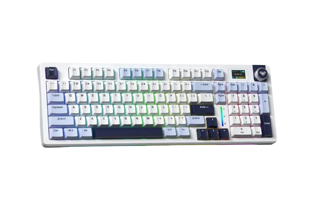 BÀN PHÍM CƠ GAMING CÓ DÂY 3 MODE AULA S98 PRO (Xanh dương + trắng + tím đậm/ Caramel Latte switch/ Pin 4000mAh) S9806