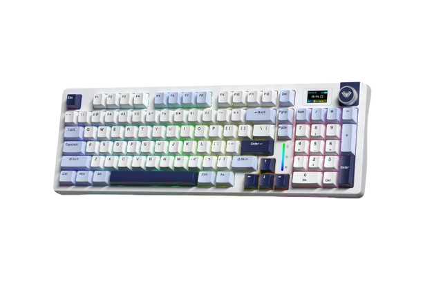 BÀN PHÍM CƠ GAMING CÓ DÂY 3 MODE AULA S98 PRO(Xanh dương + trắng + tím đậm/ Paleo dust switch/ Pin 4000mAh) S9805