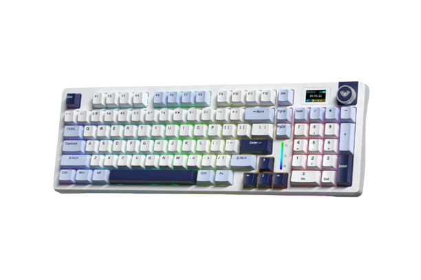 BÀN PHÍM CƠ GAMING CÓ DÂY 3 MODE AULA S98 PRO (Xanh dương + trắng + tím đậm/ Caramel Latte switch/ Pin 4000mAh) S9806