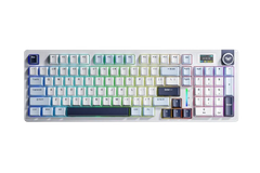 BÀN PHÍM CƠ GAMING CÓ DÂY 3 MODE AULA S98 PRO(Xanh dương + trắng + tím đậm/ Paleo dust switch/ Pin 4000mAh) S9805