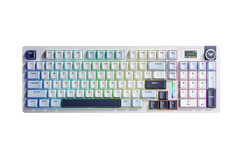 BÀN PHÍM CƠ GAMING CÓ DÂY 3 MODE AULA S98 PRO (Xanh dương + trắng + tím đậm/ Caramel Latte switch/ Pin 4000mAh) S9806