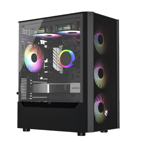 Vỏ máy tính Case Vitra Cruise AX3 - Đen (Micro ATX/ kèm sẵn 4 fan RGB)