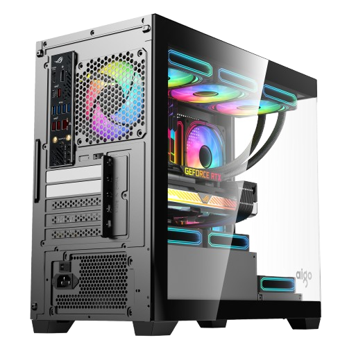Vỏ máy tính Case GAMING M-ATX AIGO C218M Black