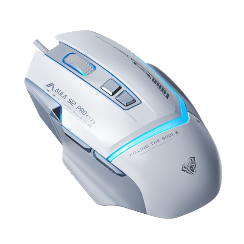 Chuột có dây gaming AULA S12 Pro trắng xám