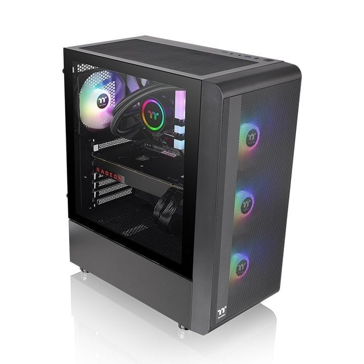 Thùng máy Thermaltake S200 TG ARGB Mid Tower Chassis | Đen, sẵn 4 fan ARGB (CA-1X2-00M1WN-00)