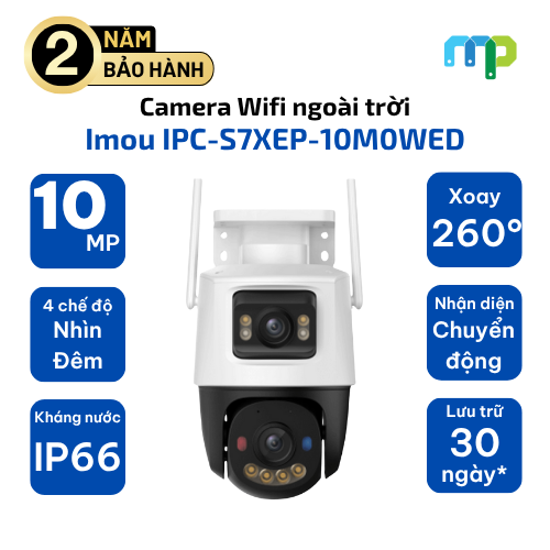 Camera Wifi ngoài trời 10MP iMOU IPC-S7XEP-10M0WED