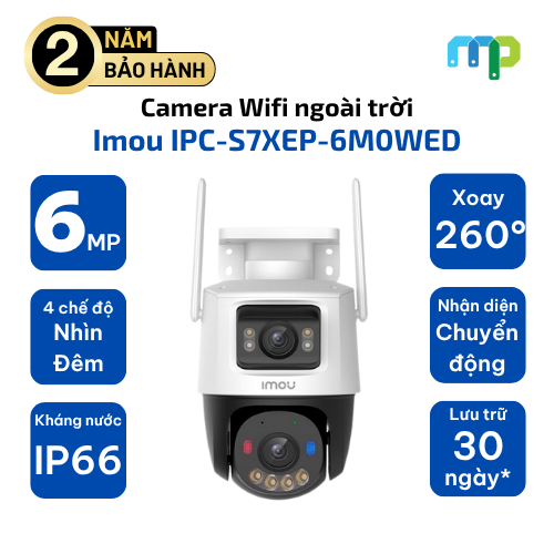 Camera Wifi ngoài trời 6MP iMOU IPC-S7XEP-6M0WED