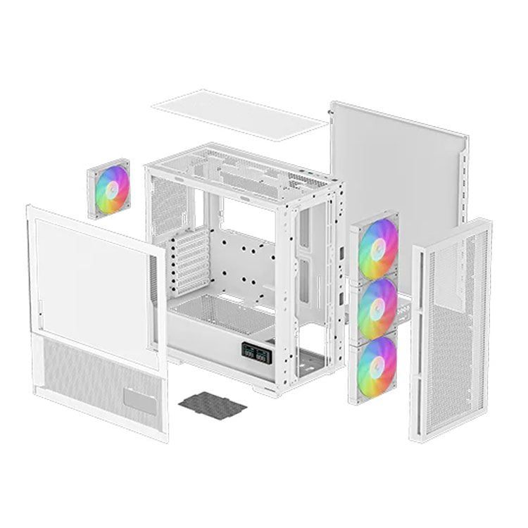 Thùng máy Deepcool CH560 Digital | Kèm sẵn 4 Fan ARGB, Black / White