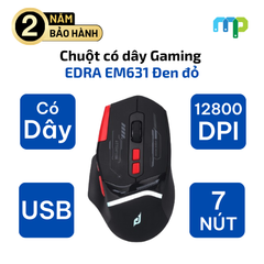 Chuột có dây gaming EDRA EM631 màu đen