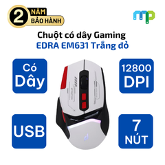 Chuột có dây gaming EDRA EM631 màu trắng