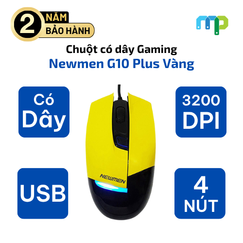 Chuột Có Dây Newmen G10 Plus Vàng