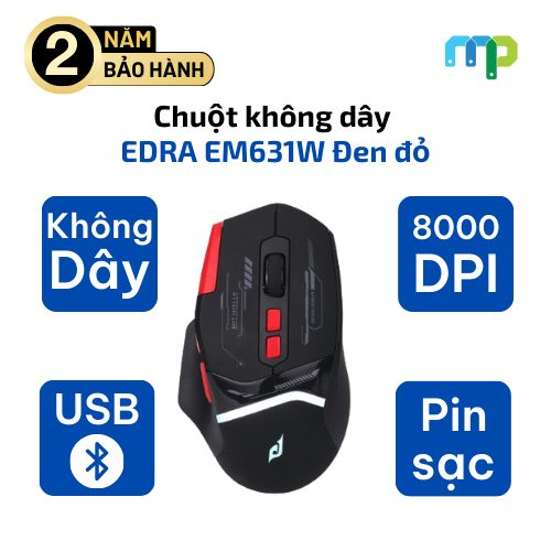 Chuột không dây EDRA EM631W màu đen