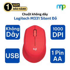 Chuột không dây Logitech M331 Silent Đỏ