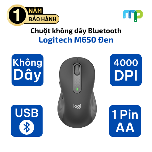 Chuột không Dây Bluetooth Logitech M650 - Đen ( 910-006262 )