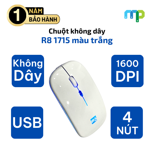 Chuột không dây R8 1715 màu trắng