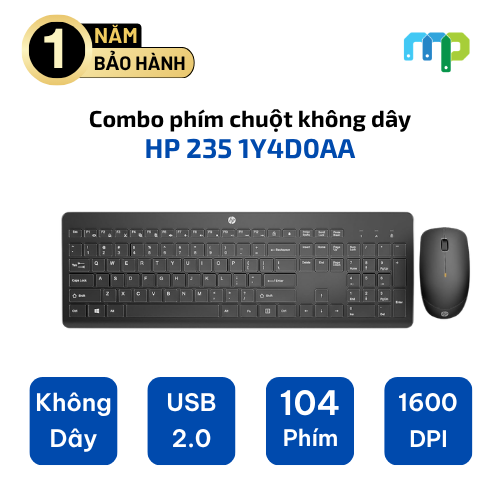 Combo phím chuột không dây HP 235 1Y4D0AA