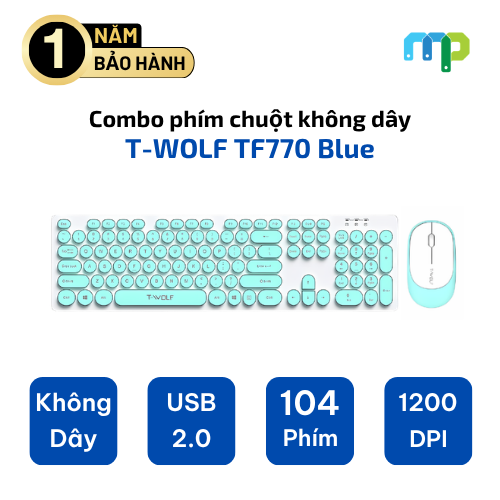 Compo phím chuột	 không dây T-WOLF TF770 Blue