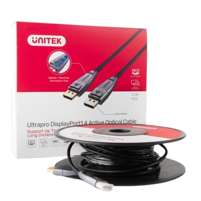 Cáp Displayport to Displayport 1.4 sợi quang Optical Fiber dài 15M 8K@60Hz Unitek C1617GY