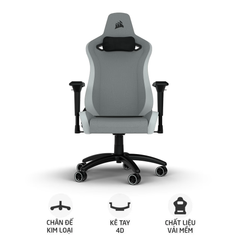 Ghế Gaming Corsair TC200 Fabric | Light Grey - White (CF-9010048-WW)