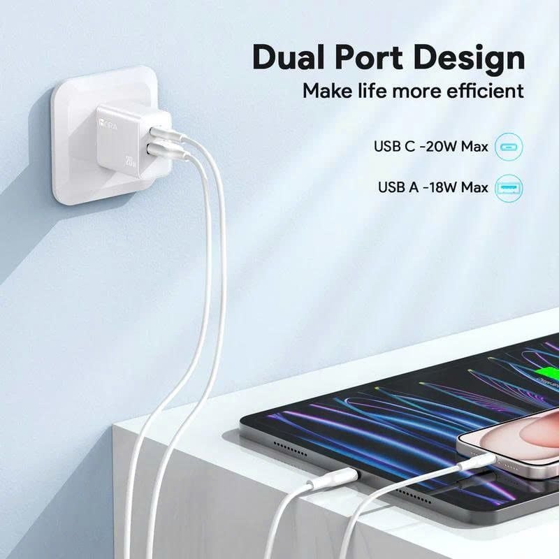 Cốc sạc Hora PD 20W (A+C) trắng GAR161B