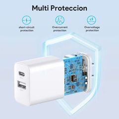 Cốc sạc Hora PD 20W (A+C) trắng GAR161B
