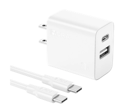 Bộ sạc Hora PD 20W (A+C)/ cáp C to C trắng GAR162B
