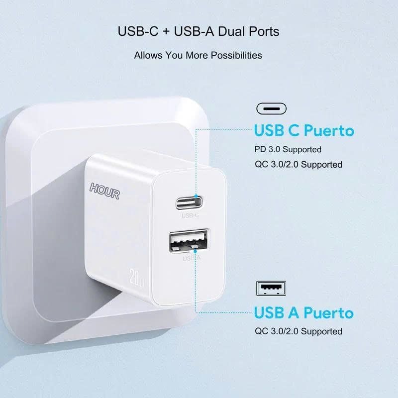 Cốc sạc Hora PD 20W (A+C) trắng GAR161B