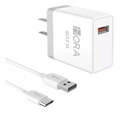 Bộ sạc Hora 18W Usb to C trắng GAR092B