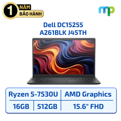 Laptop Dell DC15255-A261BLK Ryzen5-7530U/16GB/SSD 512GB/15.6