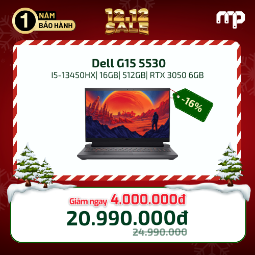 Laptop Dell G15 5530 I5-13450HX/16GB/SSD 512GB/RTX 3050 6GB/15.6