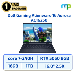 Laptop Dell Gaming Alienware 16 Aurora AC16250 core 7-240H/16GB/SSD 1TB/RTX 5050 8GB/16.0