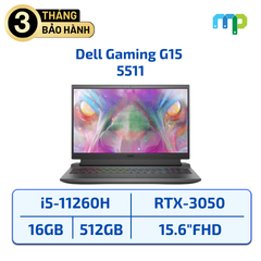 Laptop Dell G15 5511 I5-11260H/16GB/SSD 512GB/RTX 3050/15.6