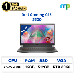 Laptop Dell Gaming G15 5520 i7-12700H/ 16GB/ 512GB SSD/ RTX 3060 6GB/ 15.6