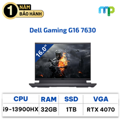 Laptop Dell Gaming G16 7630 I9-13900HX/32GB/SSD 1TB/RTX 4070/16