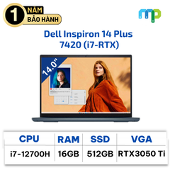 Laptop Dell Inspiron 14 Plus 7420 i7-12700H/16GB/SSD 512GB/14.0