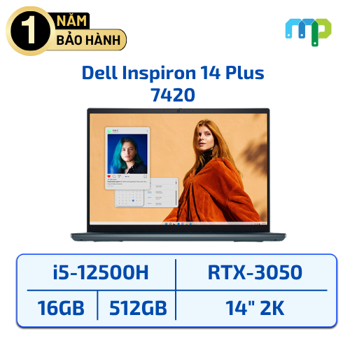 Laptop Dell Ins 14 Plus 7420 I5-12500H/16GB/512GB SSD/14.0