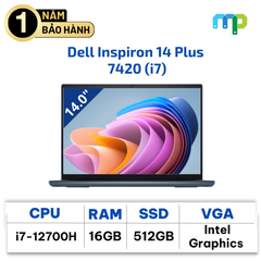 Laptop Dell Ins 14 Plus 7420 i7-12700H/16GB/SSD 512GB/14.0