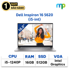Laptop Dell Inspiron 16 5620 (i5-1240P/ 16GB/ 512GB SSD/ 16.0