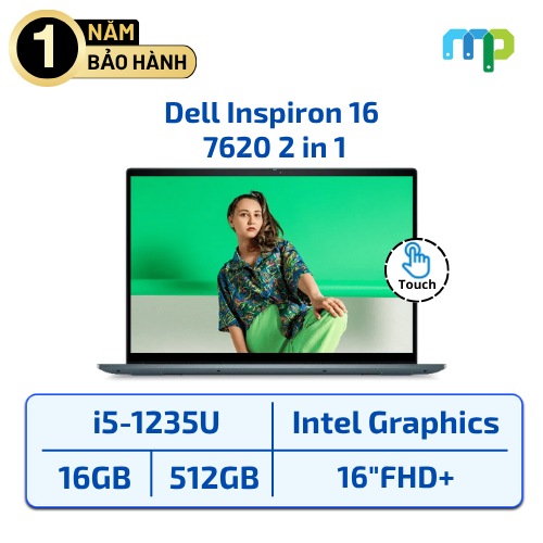 Laptop Dell Inspiron 16 7620 2 in 1 I5-1235U/16GB/SSD 512GB/16.0