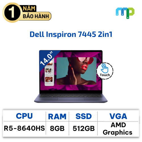 Laptop Dell Inspiron 7445 2in1 R5-8640HS/8GB/512GB/14.0