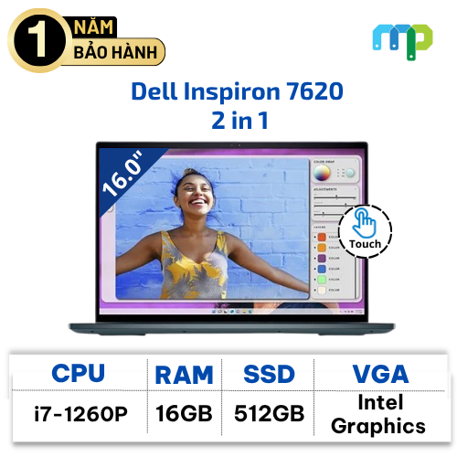 Laptop Dell Inspiron 7620 2 in 1 I7-1260P/16GB/SSD 512GB/16