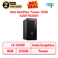 Máy bộ Dell OptiPlex Tower 7020/ i3-14100/ 8GB DDR5/ 512GB SSD/ K+M/Win 11 Home/ ProSupport 2Yr & KYHD 42OT702001