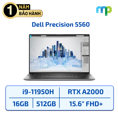 Laptop Dell Precision 5560 I9-11950H/16GB/SSD 512GB/RTX A2000/15.6