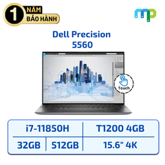 Laptop Dell Precision 5560 I7-11850H/32GB/SSD 512GB/Quadro T1200 4GB/15.6″4K/Touch