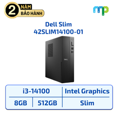 Máy bộ Dell Slim i3-14100/8GB/512GB/PSU 180W/Win11H/2Y 42SLIM14100-01