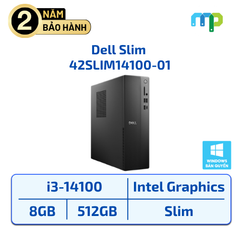 Máy bộ Dell Slim i3-14100/8GB/512GB/PSU 180W/Win11H/2Y 42SLIM14100-01