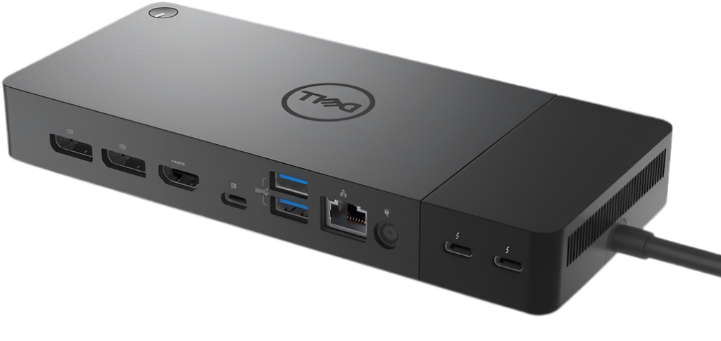 Bộ Chuyển Kit Dell Thunderbolt Dock WD22TB4 2 x display/video DisplayPort 20 pin DisplayPort 1 x display/video HDMI 19 pin HDMI Type A 1 x USB-C/DisplayPort 3 x USB 3.2 Gen 19 pin USB Type A 2 x USB-C 3.2 Gen 2 RJ-45 WD22TB4